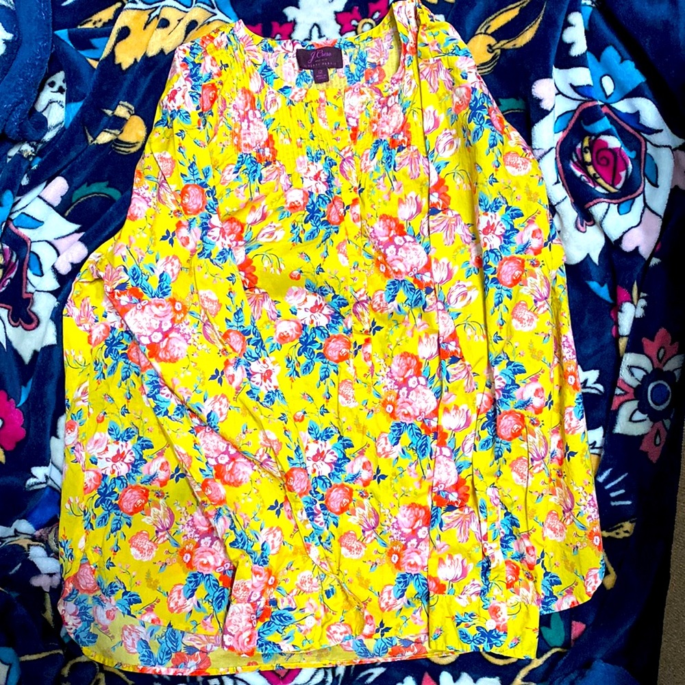 Bright floral Liberty of London print button up.